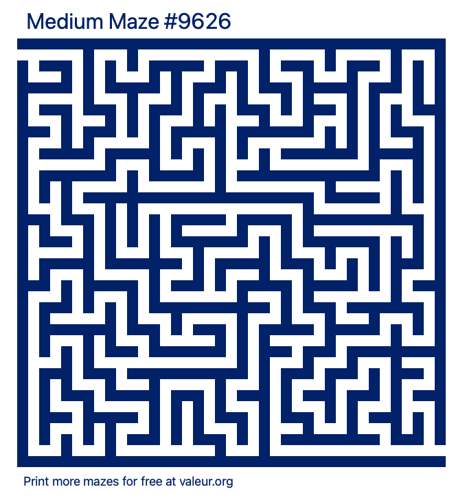 Free Printable Medium Maze number 9626