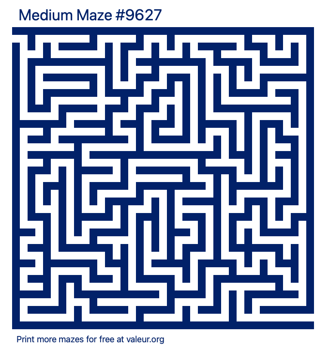 Free Printable Medium Maze number 9627
