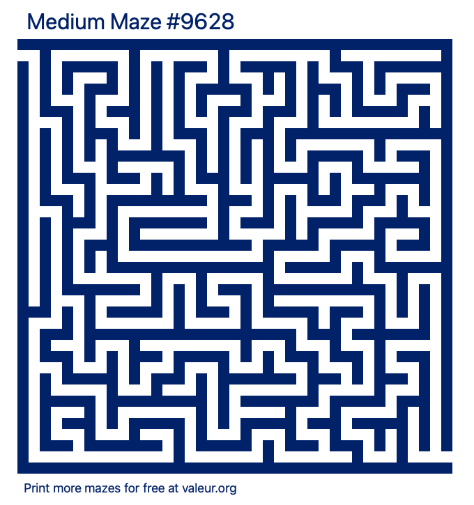Free Printable Medium Maze number 9628