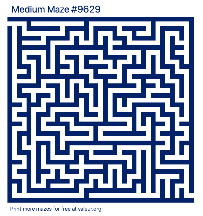 Free Printable Medium Maze number 9629