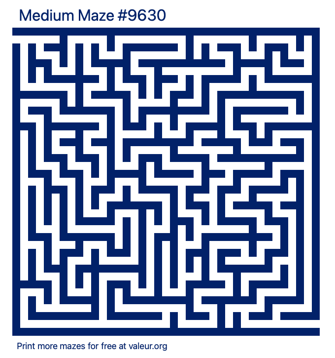 Free Printable Medium Maze number 9630