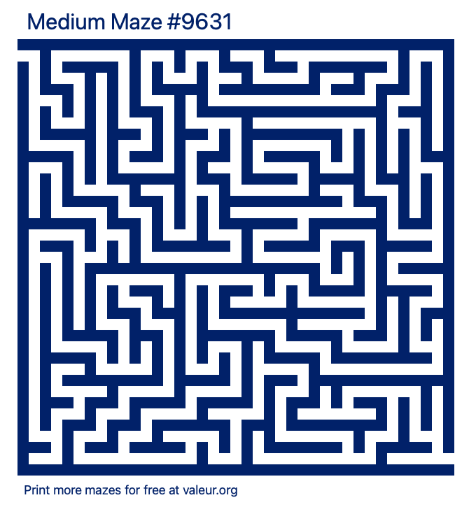 Free Printable Medium Maze number 9631