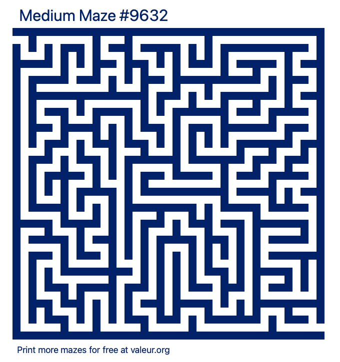Free Printable Medium Maze number 9632