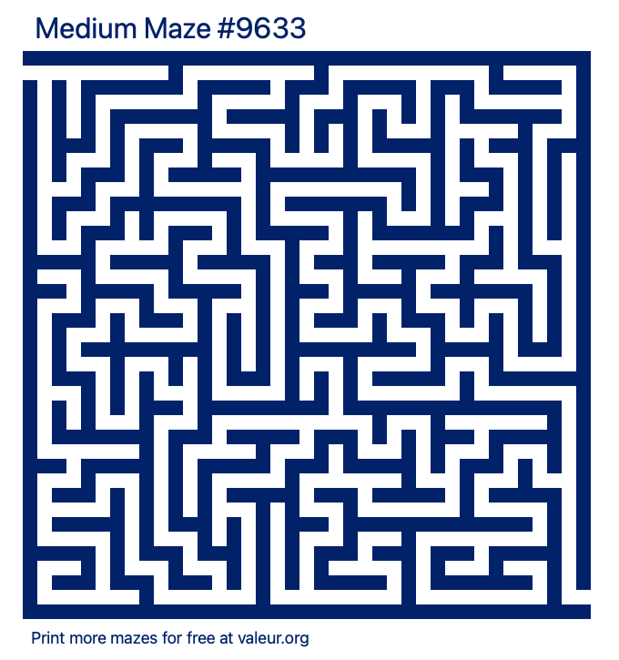 Free Printable Medium Maze number 9633