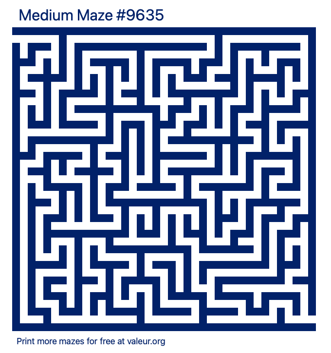 Free Printable Medium Maze number 9635