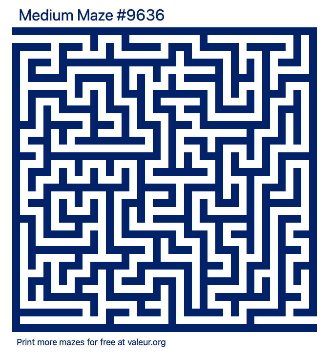 Free Printable Medium Maze number 9636