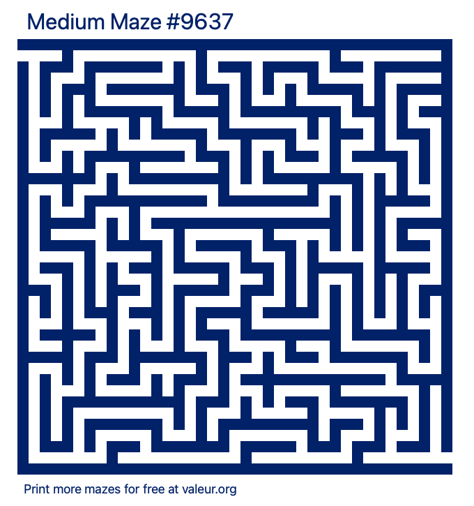 Free Printable Medium Maze number 9637
