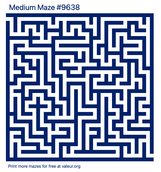 Free Printable Medium Maze number 9638