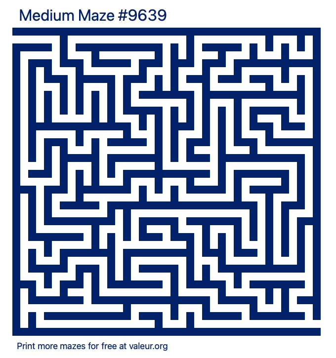 Free Printable Medium Maze number 9639