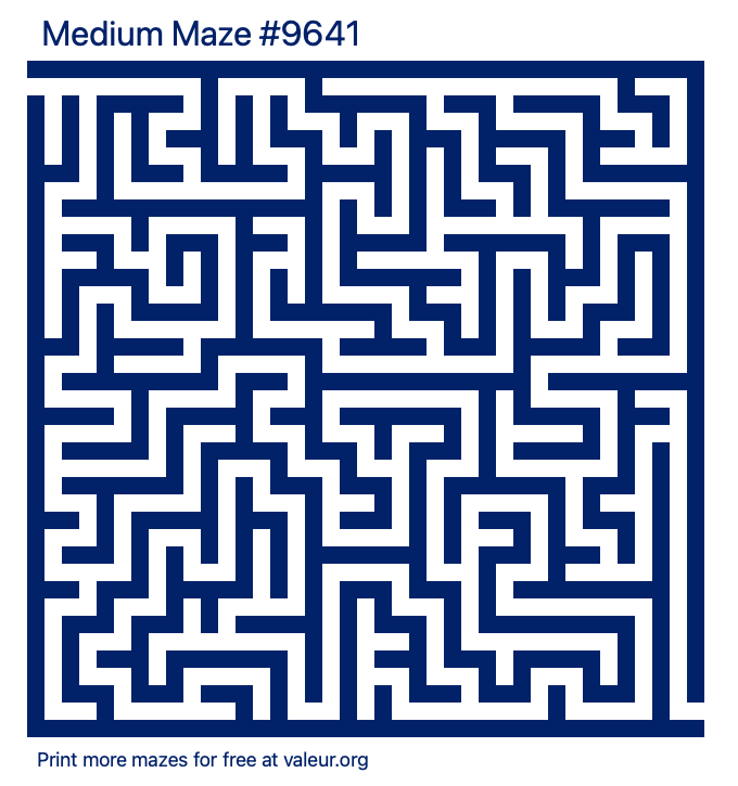 Free Printable Medium Maze number 9641