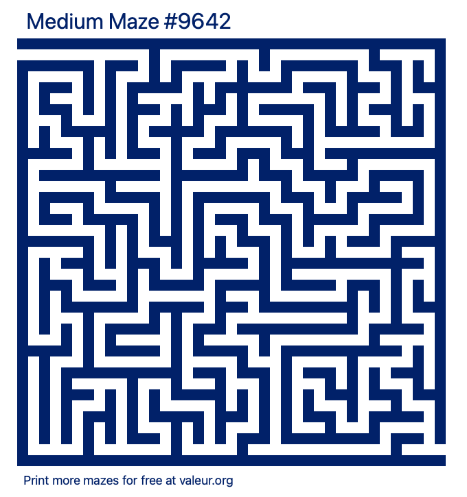 Free Printable Medium Maze number 9642