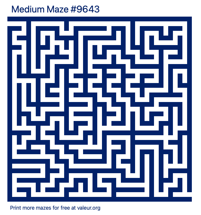 Free Printable Medium Maze number 9643