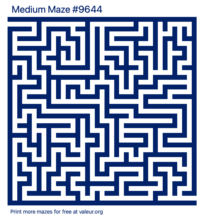 Free Printable Medium Maze number 9644