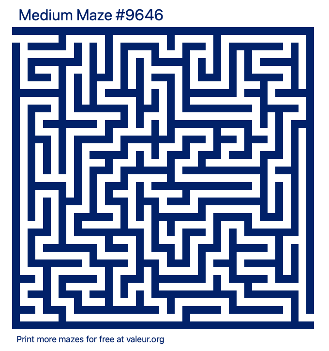 Free Printable Medium Maze number 9646