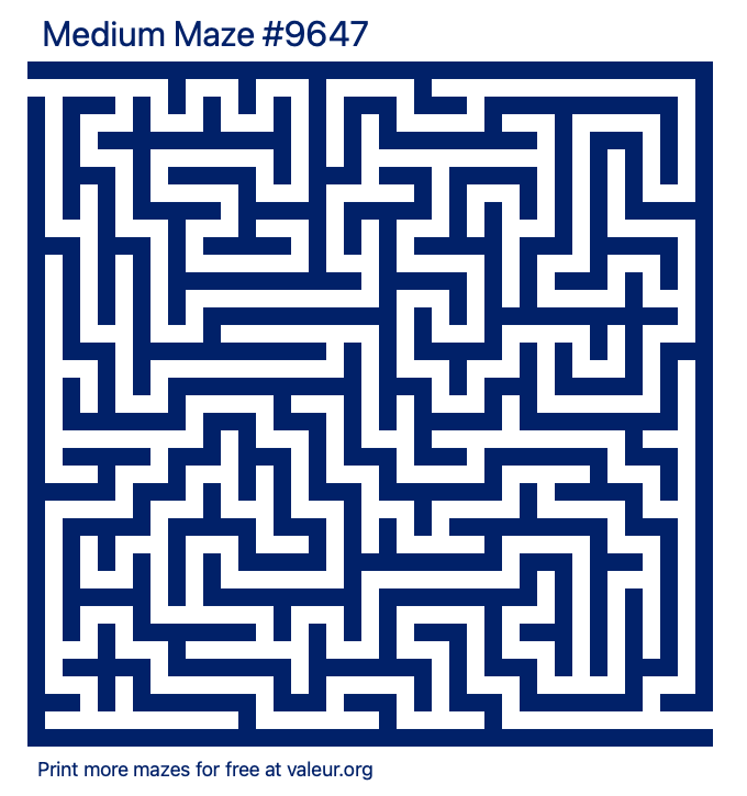 Free Printable Medium Maze number 9647