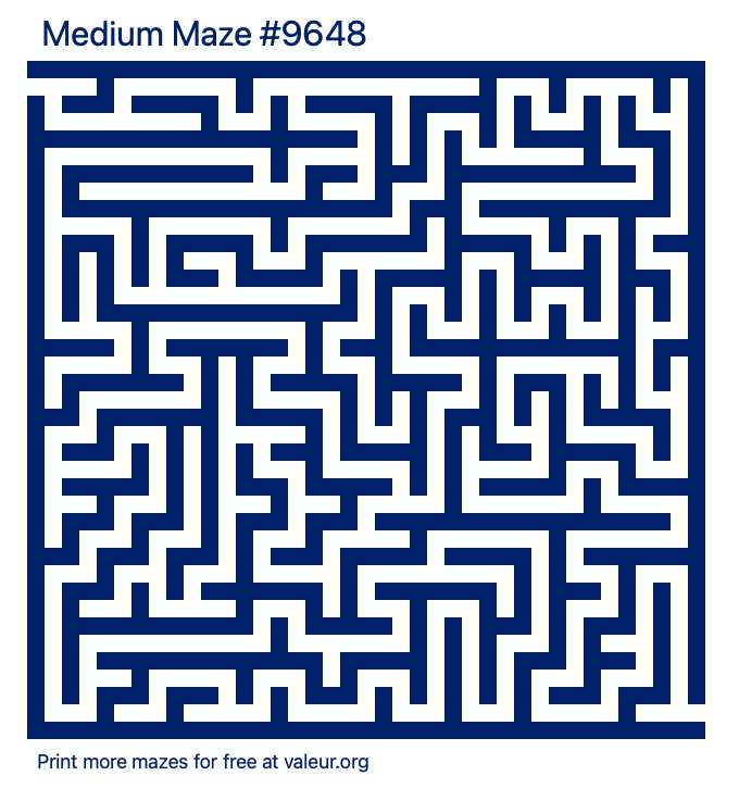 Free Printable Medium Maze number 9648