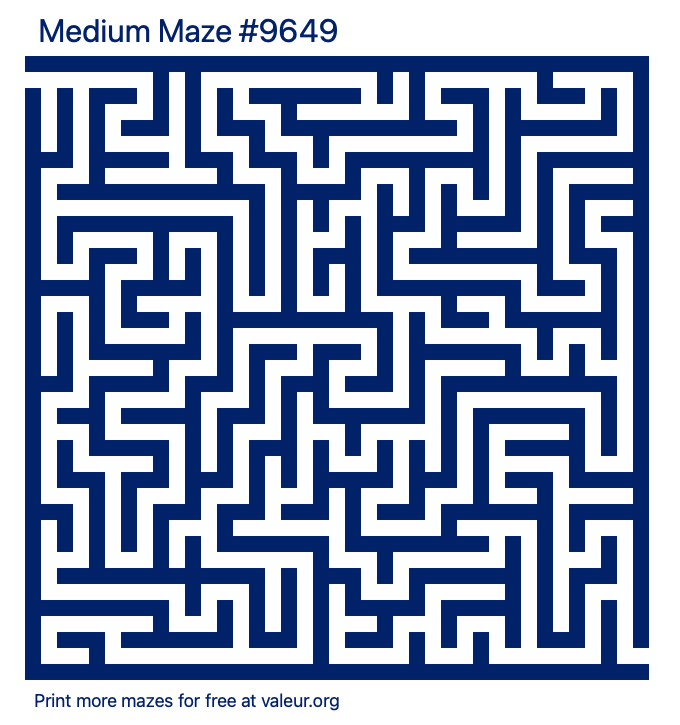 Free Printable Medium Maze number 9649