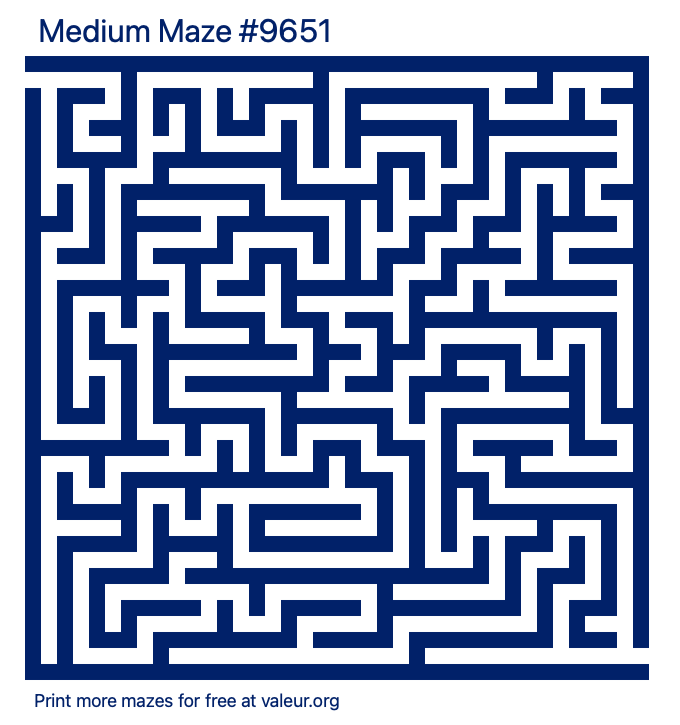 Free Printable Medium Maze number 9651