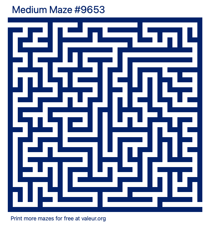 Free Printable Medium Maze number 9653