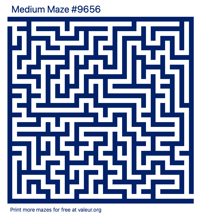 Free Printable Medium Maze number 9656