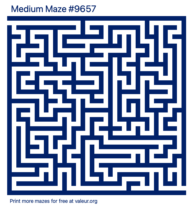 Free Printable Medium Maze number 9657