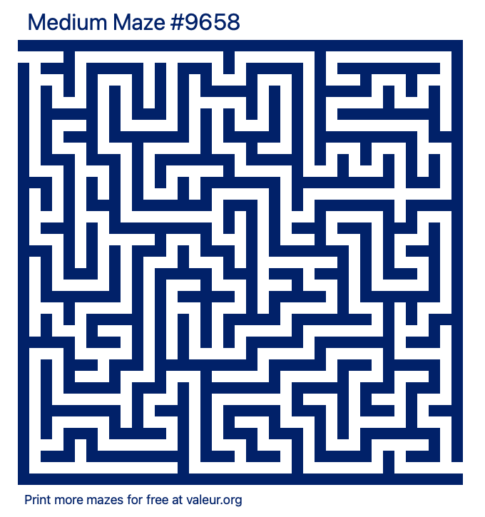 Free Printable Medium Maze number 9658