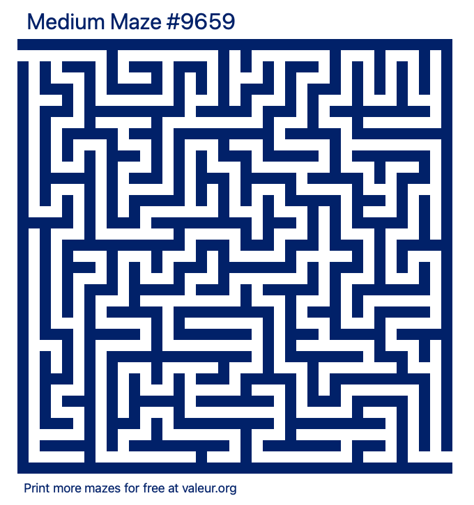 Free Printable Medium Maze number 9659