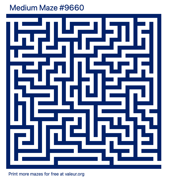 Free Printable Medium Maze number 9660