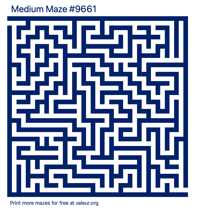Free Printable Medium Maze number 9661