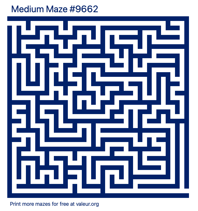 Free Printable Medium Maze number 9662