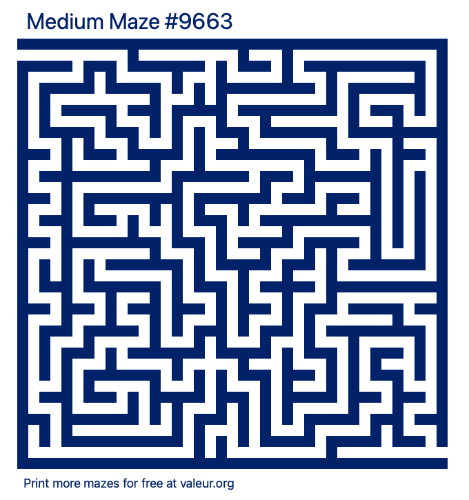 Free Printable Medium Maze number 9663