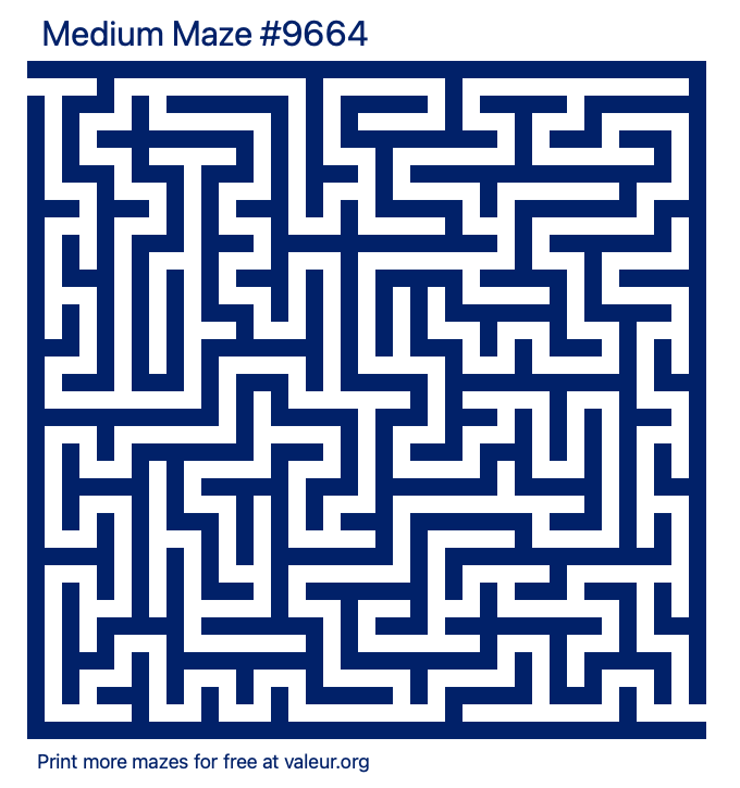 Free Printable Medium Maze number 9664