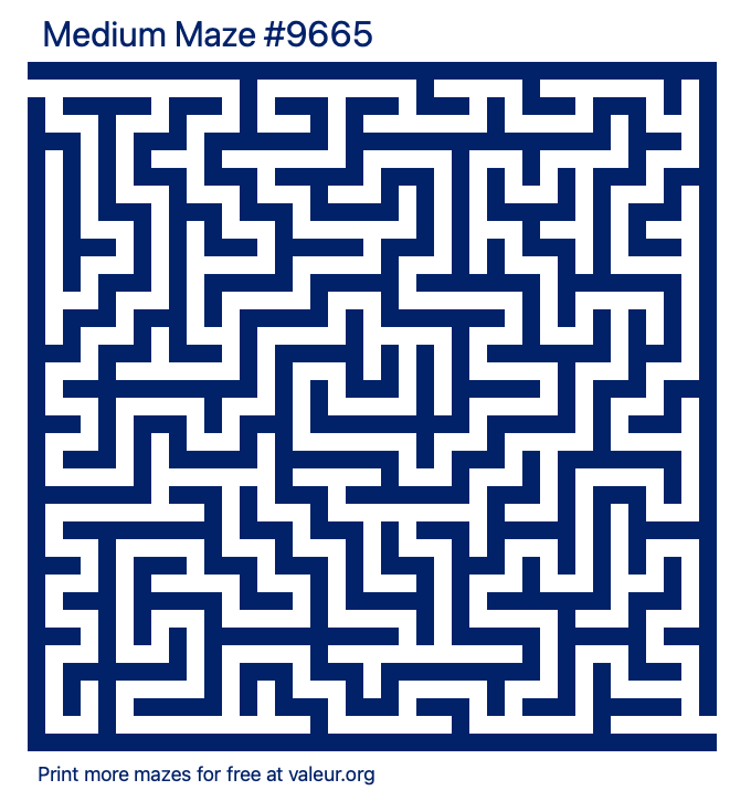 Free Printable Medium Maze number 9665