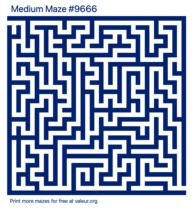 Free Printable Medium Maze number 9666