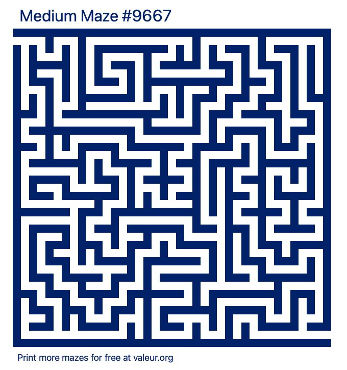 Free Printable Medium Maze number 9667