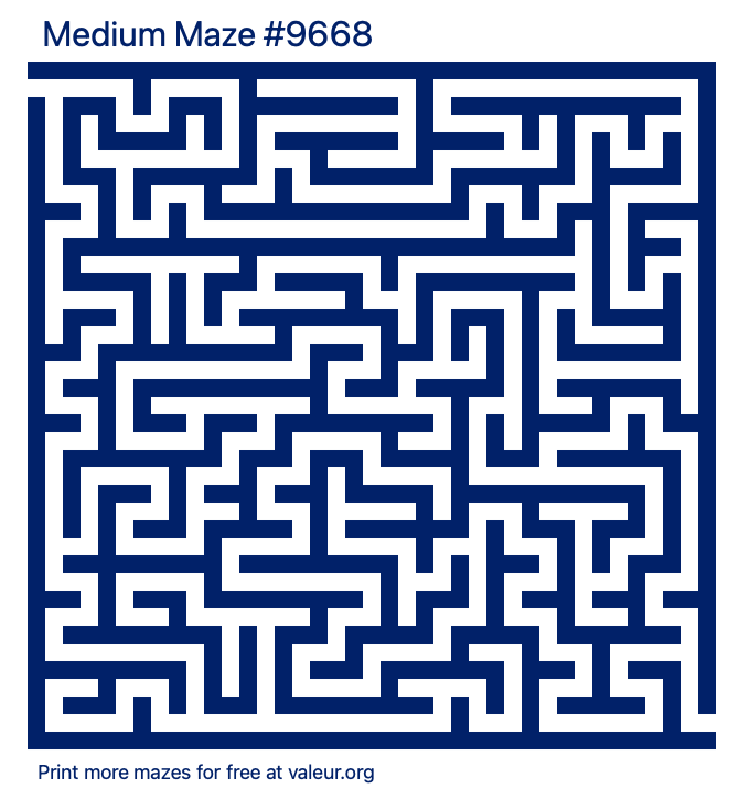Free Printable Medium Maze number 9668