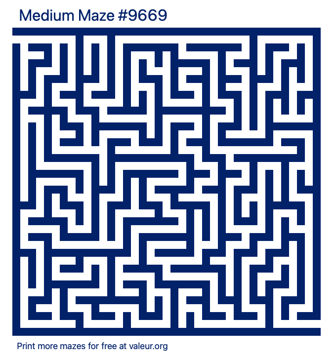 Free Printable Medium Maze number 9669