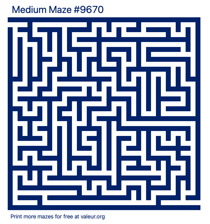 Free Printable Medium Maze number 9670