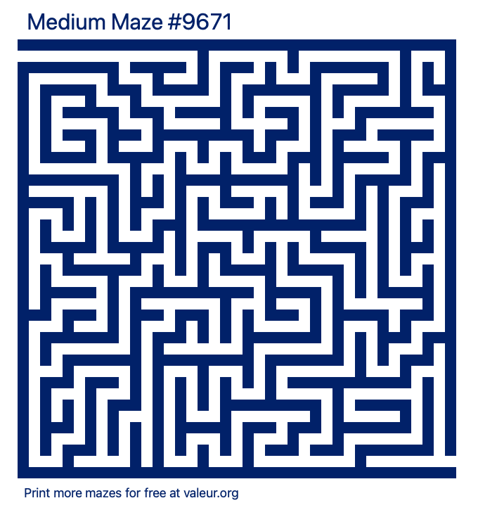Free Printable Medium Maze number 9671