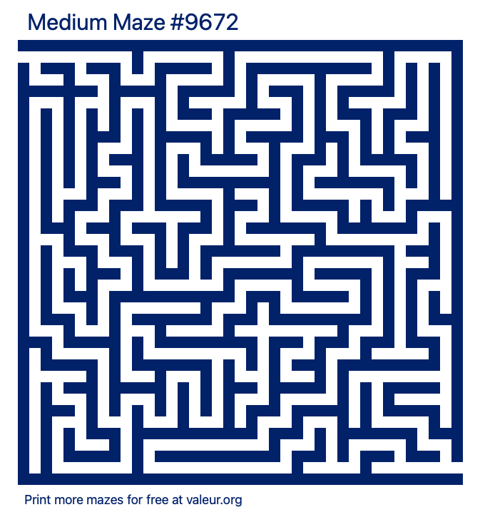 Free Printable Medium Maze number 9672