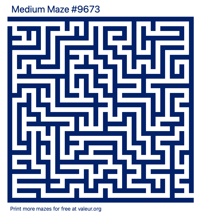 Free Printable Medium Maze number 9673