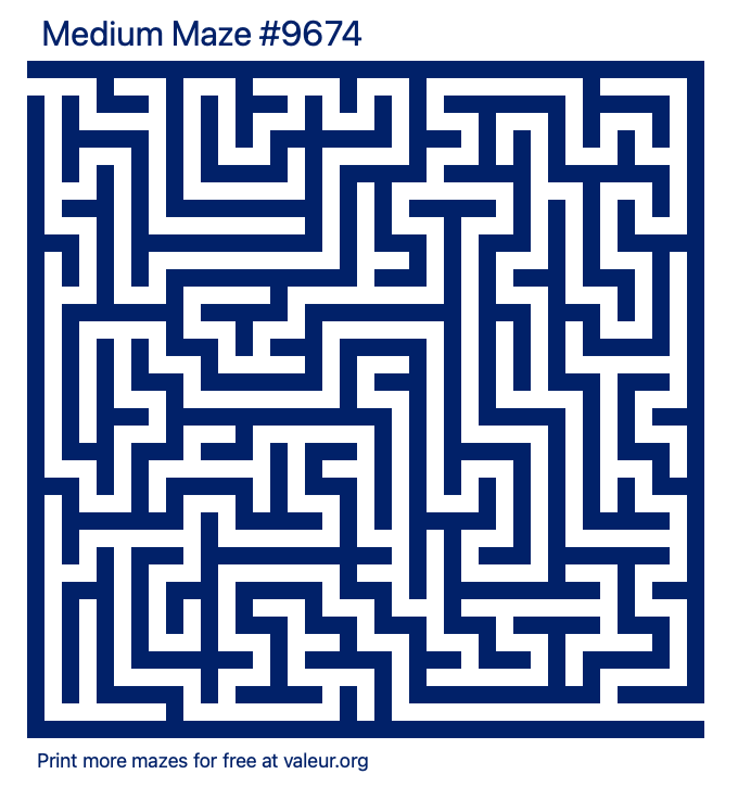 Free Printable Medium Maze number 9674