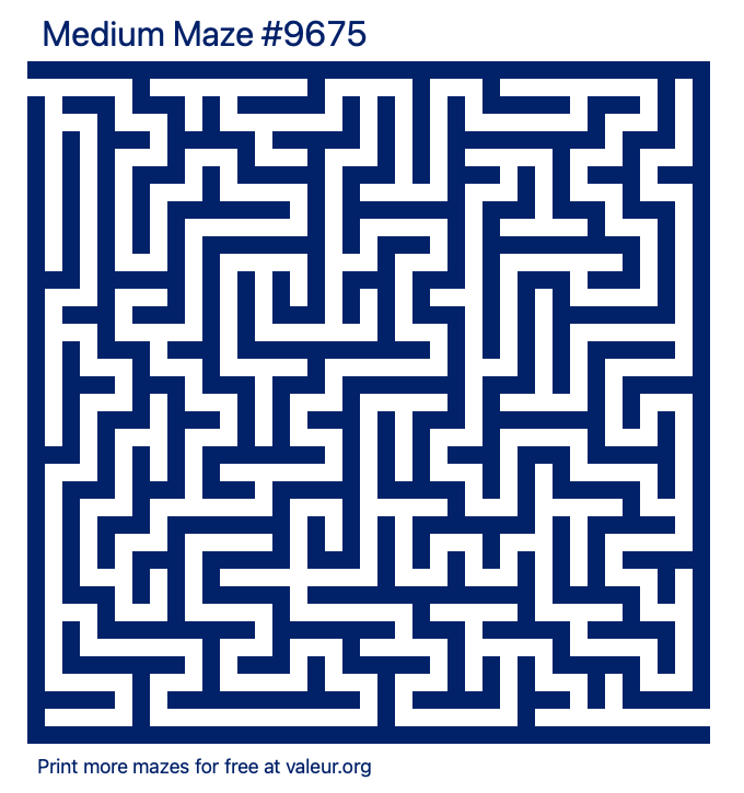 Free Printable Medium Maze number 9675