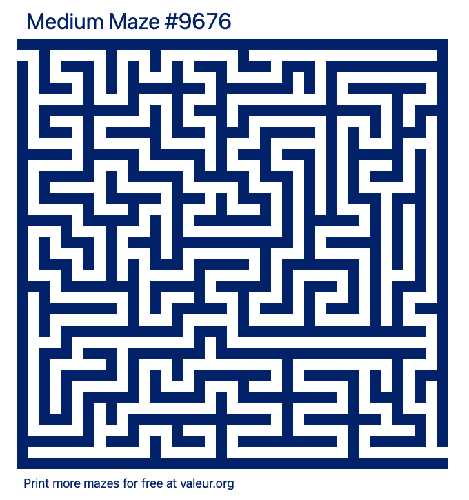 Free Printable Medium Maze number 9676