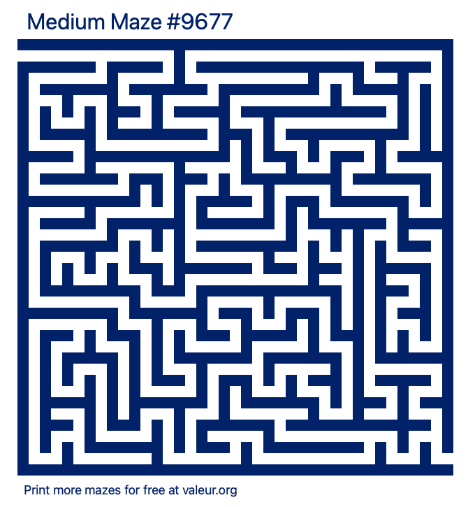 Free Printable Medium Maze number 9677