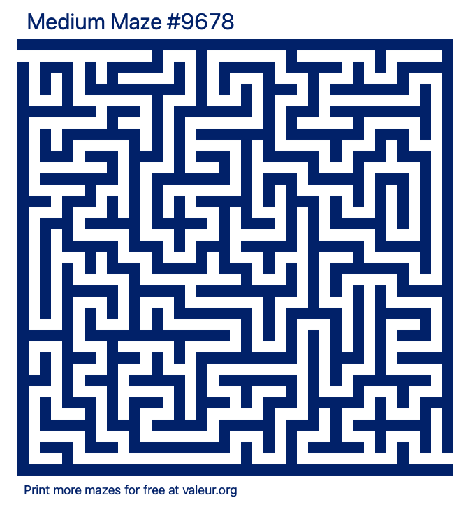Free Printable Medium Maze number 9678