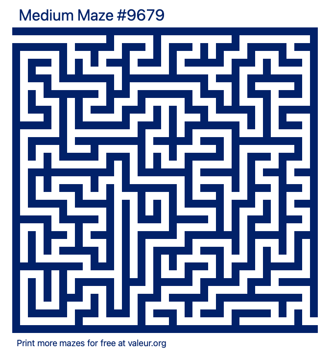 Free Printable Medium Maze number 9679