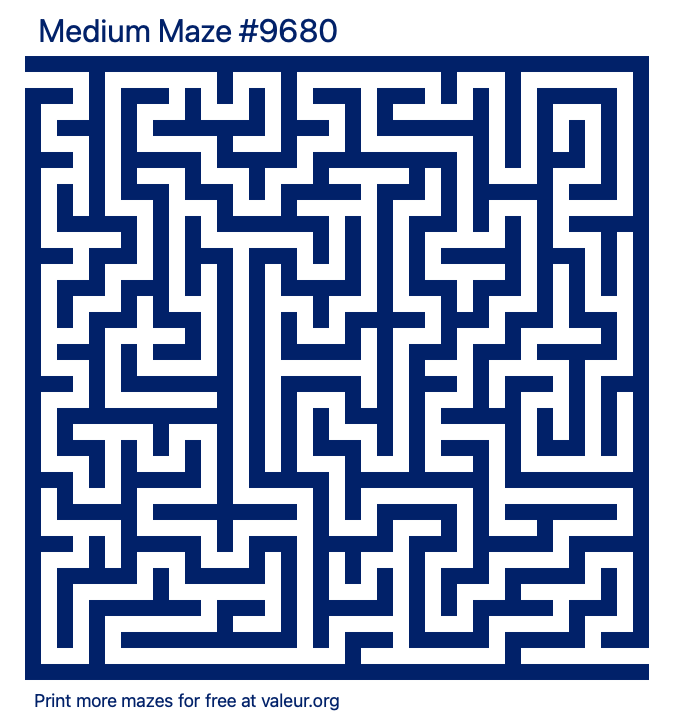 Free Printable Medium Maze number 9680