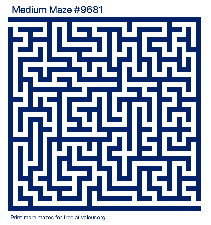 Free Printable Medium Maze number 9681