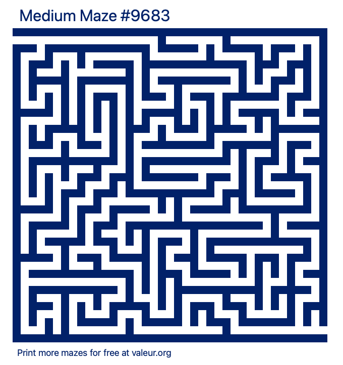 Free Printable Medium Maze number 9683